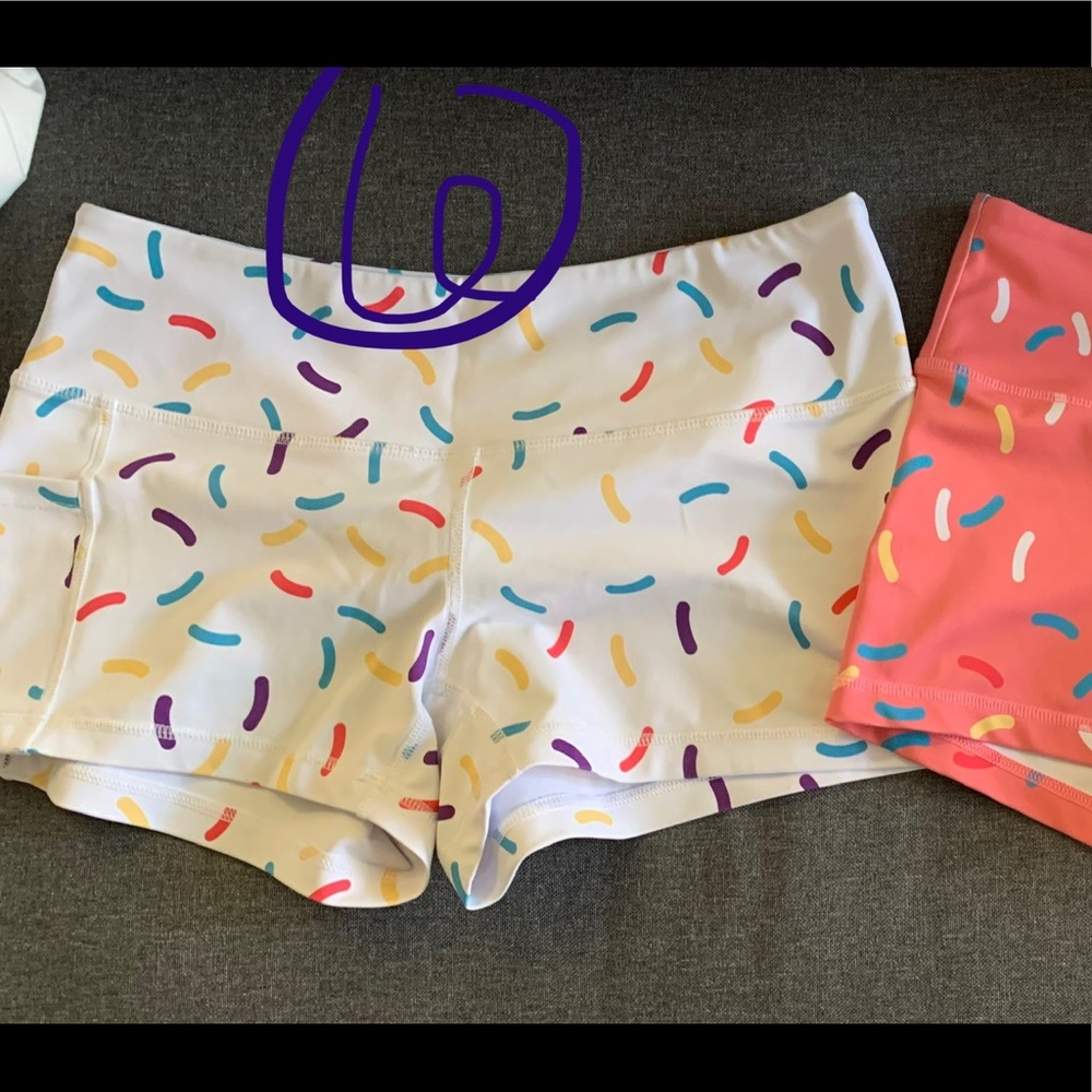White Feed Me Fight Me Sprinkle Shorts